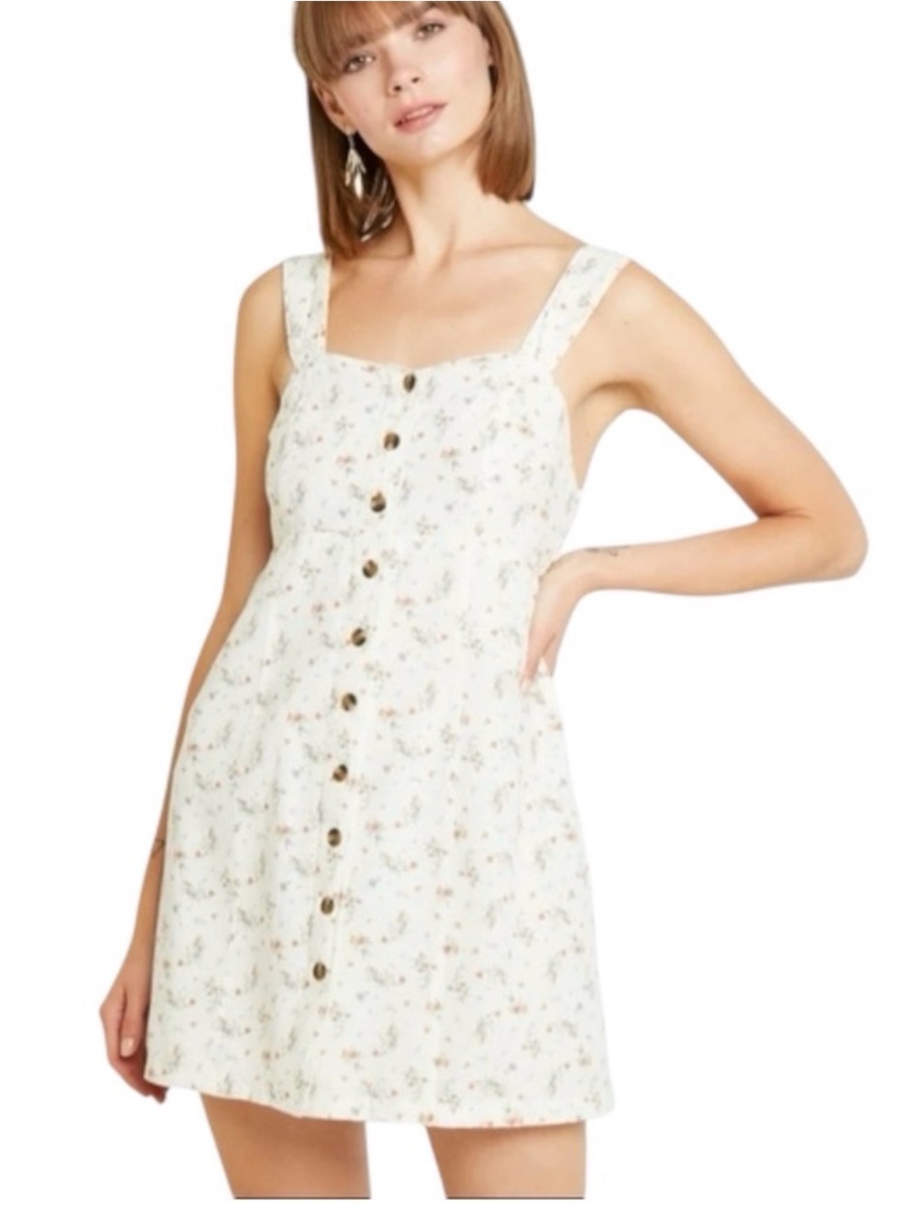 American Eagle Outfitters Cream Floral Mini Dress